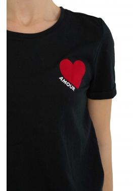 Maglia girocollo con cuore Only